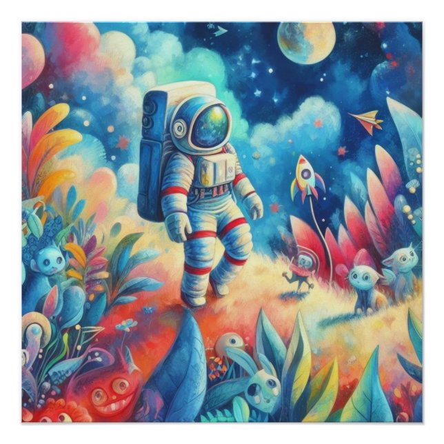 Póster Mundo Astronauta Wimsical (Anverso)