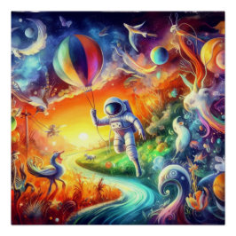 Póster Mundo Astronauta Wimsical