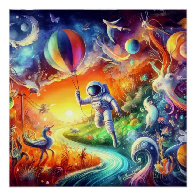 Póster Mundo Astronauta Wimsical (Anverso)