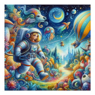 Póster Mundo Astronauta Wimsical