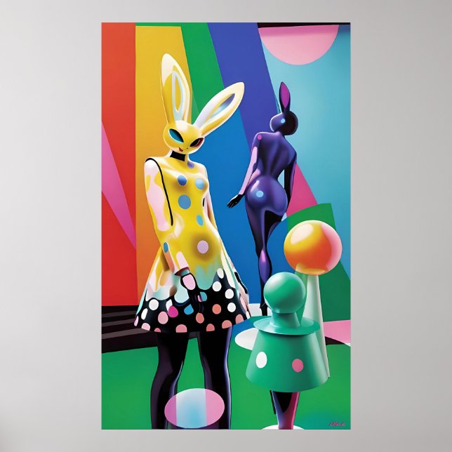 Póster Mundo de Conejo Psicodélico (Frente)