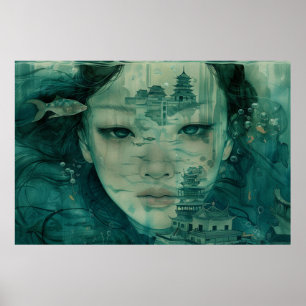 Póster Mundo de fantasías oceánicas submarinas
