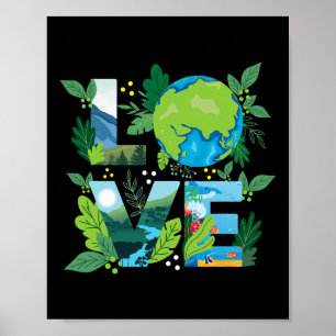 Póster Mundo del Amor - Protección del Medio Ambiente Día