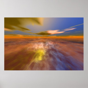PÓSTER MUNDO HYPERION, CIELO DE PAISAJE MARINO ALIENÍGENA