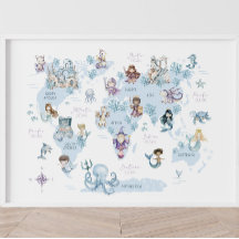 Mundo Mágico Marino, Sirenas, Caballeros, Mapa Mun