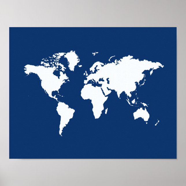 Póster Mundo Navy Elegante (Frente)