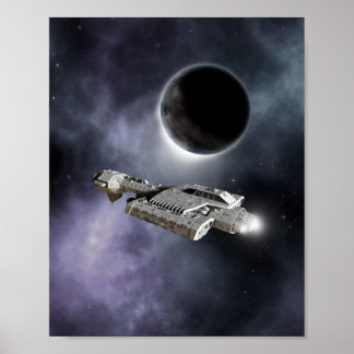 Póster Mundo oscuro - Cruiser de batalla de ciencia ficci