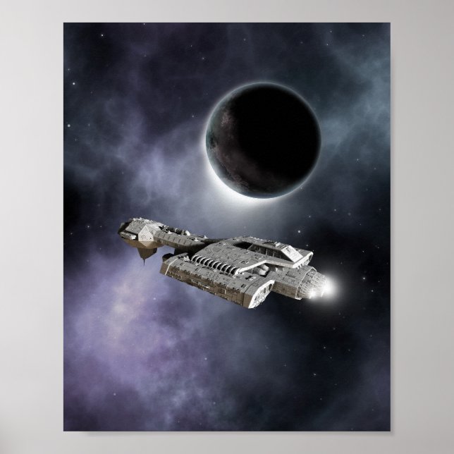 Póster Mundo oscuro - Cruiser de batalla de ciencia ficci (Frente)