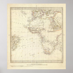 Póster Mundo, proj gnomónico I África y Europa meridional