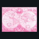 Póster Mundo Rosa Antiguo<br><div class="desc">A ella le encantará este mapa antiguo bellamente representado en un impresionante rosa.</div>