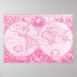 Póster Mundo Rosa Antiguo