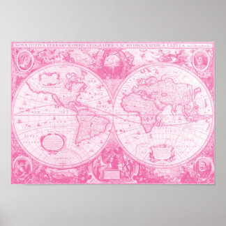 Póster Mundo Rosa Antiguo