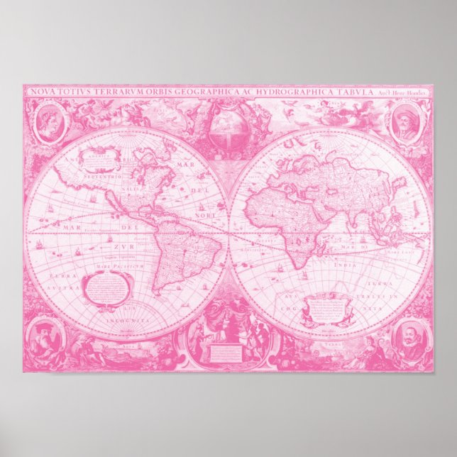 Póster Mundo Rosa Antiguo (Frente)