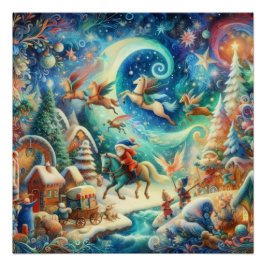 Póster Mundo Wimsical de un sueño infantil