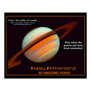 Póster Mundos Estelares Arcade 40º Aniversario Retro