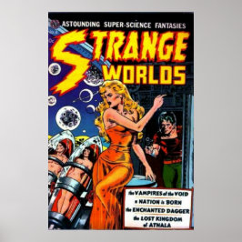 Póster Mundos Extraños - Fantasía de Superciencia Asombro