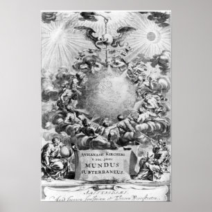 Póster Mundus Subterraneus de Athanasius Kircher