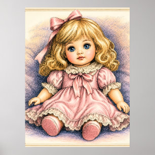 Póster Muñeca antigua vintage