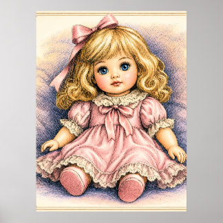 Póster Muñeca antigua vintage
