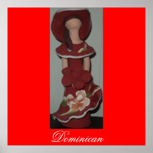Póster Muñeca cerámica dominicana sin rostro, Muneca sin