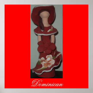 Póster Muñeca cerámica dominicana sin rostro, Muneca sin