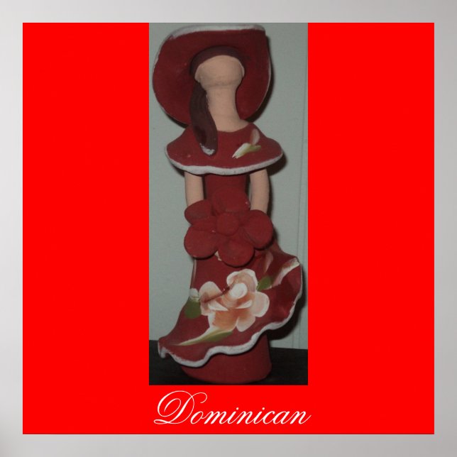 Póster Muñeca cerámica dominicana sin rostro, Muneca sin  (Frente)