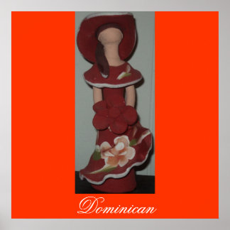 Póster Muñeca cerámica dominicana sin rostro, Muneca sin
