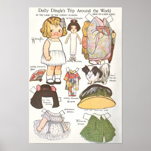 Póster Muñeca de papel de cosecha