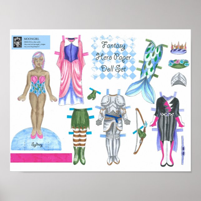 Póster Muñeca de papel Hero Fantasy de Sydney - Jugar o m (Frente)