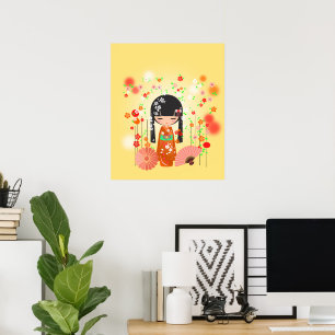Póster Muñeca Kokeshi