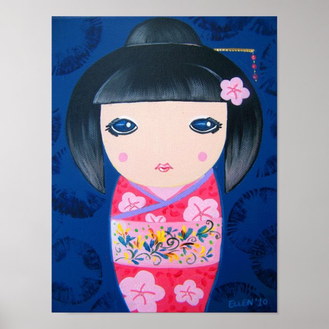 Póster Muñeca Kokeshi - Harumi (Frente)