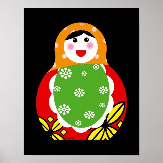Póster muñeca rusa de nidificación linda (Frente)