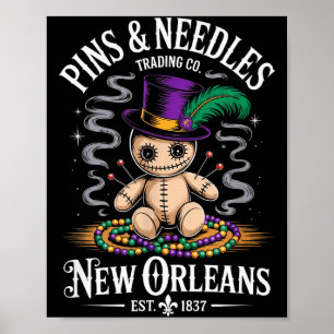 Póster Muñeca Vudú Mística Nueva Orleans Ns y Agujas Ar