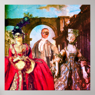 PÓSTER MUÑECAS ITALIANAS ANTIGUAS FIESTA DE DISFRACES DE