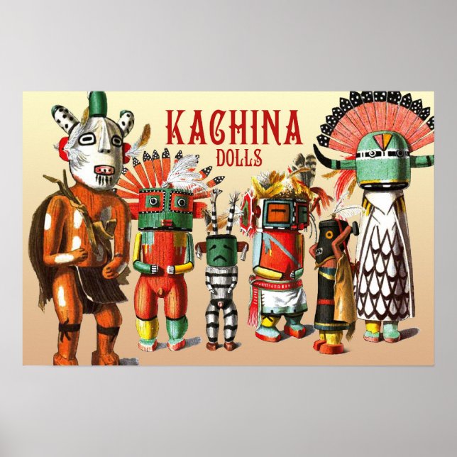 Póster Muñecas kachina de la tribu Hopi Native American (Frente)
