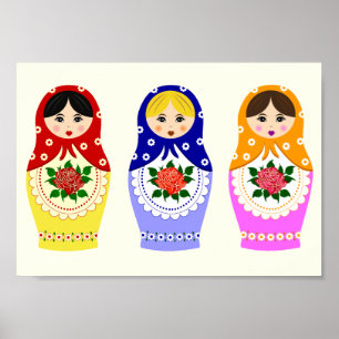 Póster Muñecas matroshka rusas