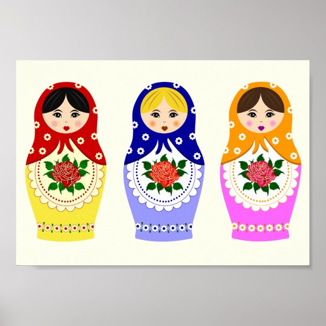Póster Muñecas matroshka rusas (Frente)