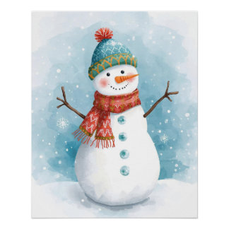 Póster Muñeco de nieve