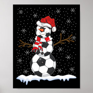 Póster Muñeco de nieve de fútbol con jersey feo de Navida