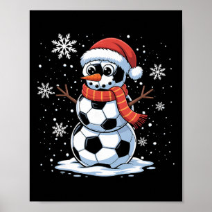 Póster Muñeco de nieve de fútbol de Navidad Mujeres Hombr