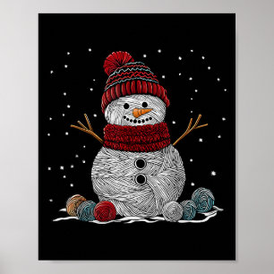 Póster Muñeco de nieve de hilo costura punto ganchillo Qu