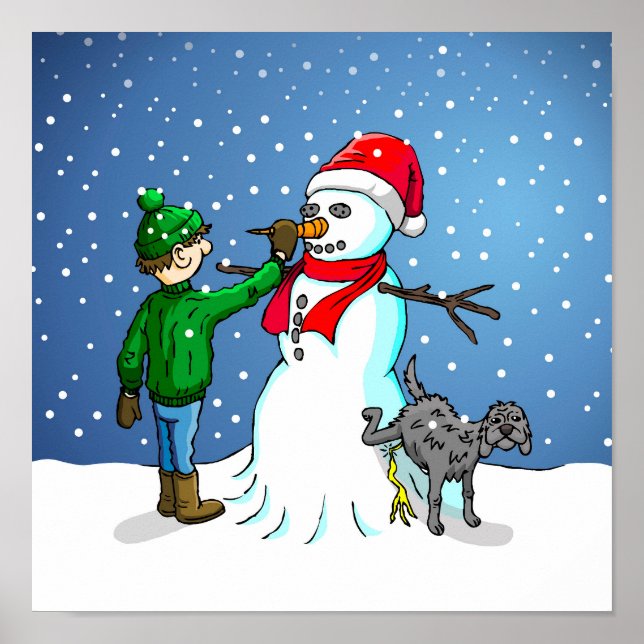Póster Muñeco de Nieve de Navidad (Frente)
