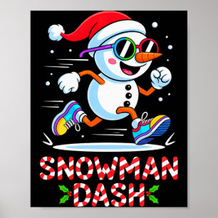 Póster Muñeco de nieve de Navidad Dash Corredor de Marath
