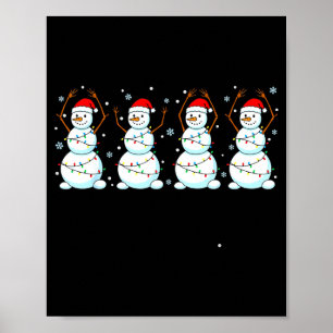 Póster Muñeco de nieve de Navidad de O-h-i-o Ohio Vintage