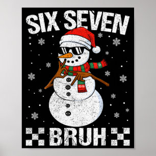 Póster Muñeco de nieve de Santa haciendo dabbing 6 7 Meme