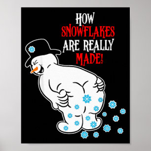 Póster Muñeco de nieve divertido Cómo se hacen realmente