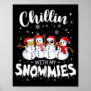 Póster Muñeco de nieve divertido de Navidad relajándome c