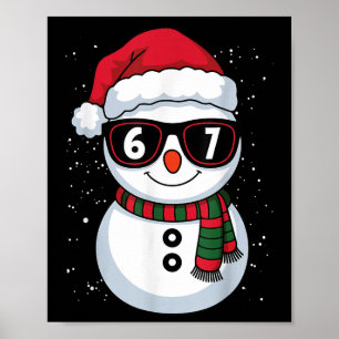 Póster Muñeco de nieve divertido seis siete Navidad 67 Me