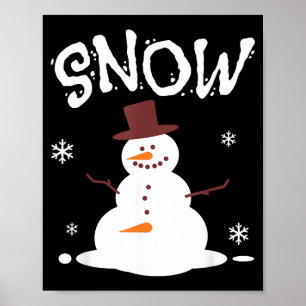 Póster Muñeco de nieve divertido y pareja de soplador de 
