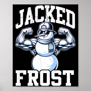 Póster Muñeco de Nieve Musculoso Jacked Frost Gimnasio Vi